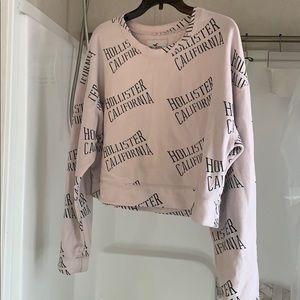 Pink Hollister California cropped sweatshirt